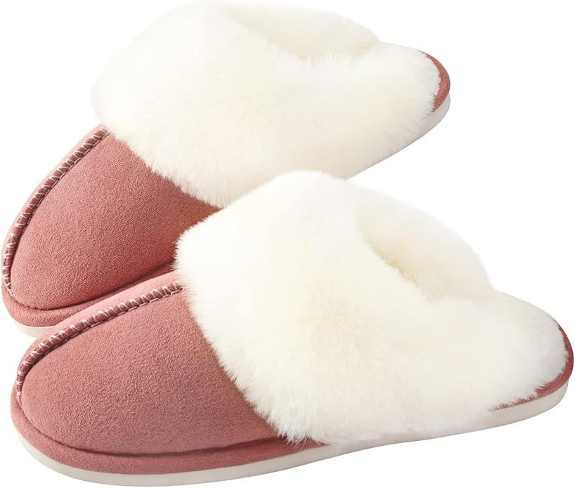 Parlovable Women's Fuzzy Slippers Memory Foam Fluffy Winter House Shoes Suede Faux Fur Slippers I... | Amazon (US)