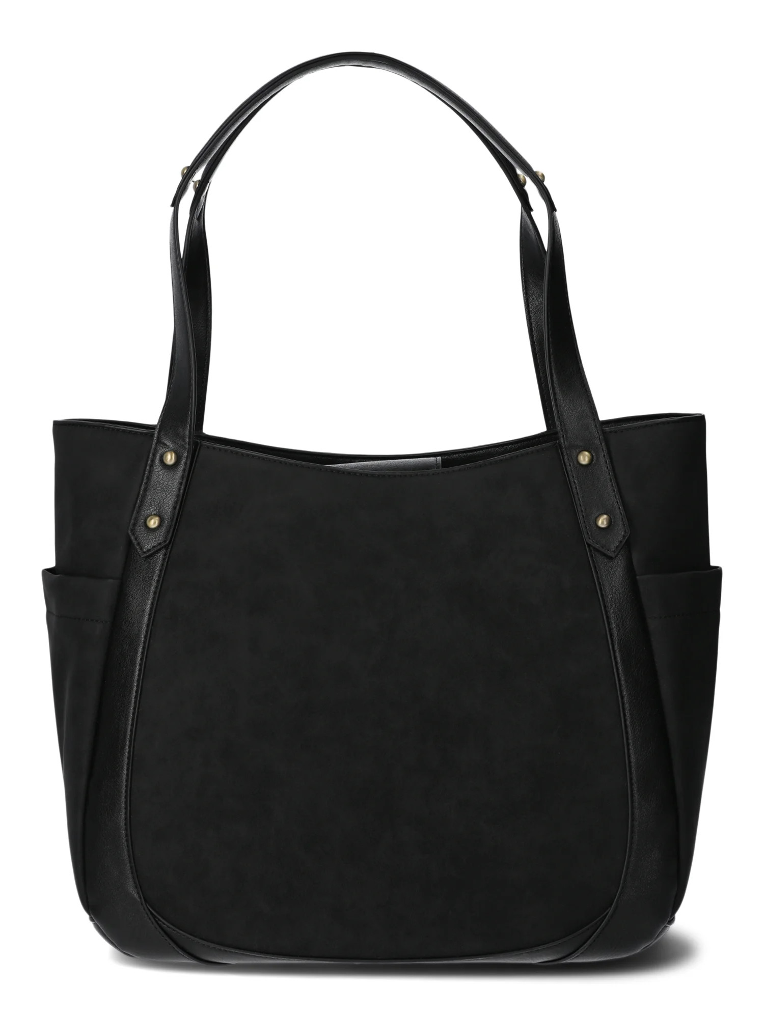 Time and Tru Women's Carla Tote Handbag, Black | Walmart (US)