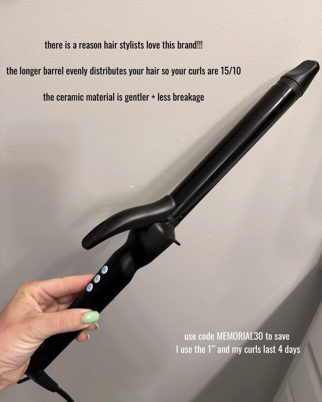 the BEST curling iron code MEMORIAL30 to save