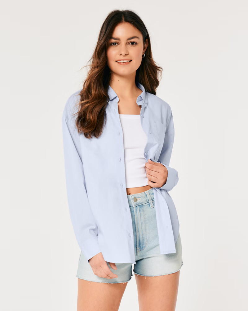 Oversized Poplin Shirt | Hollister (US)