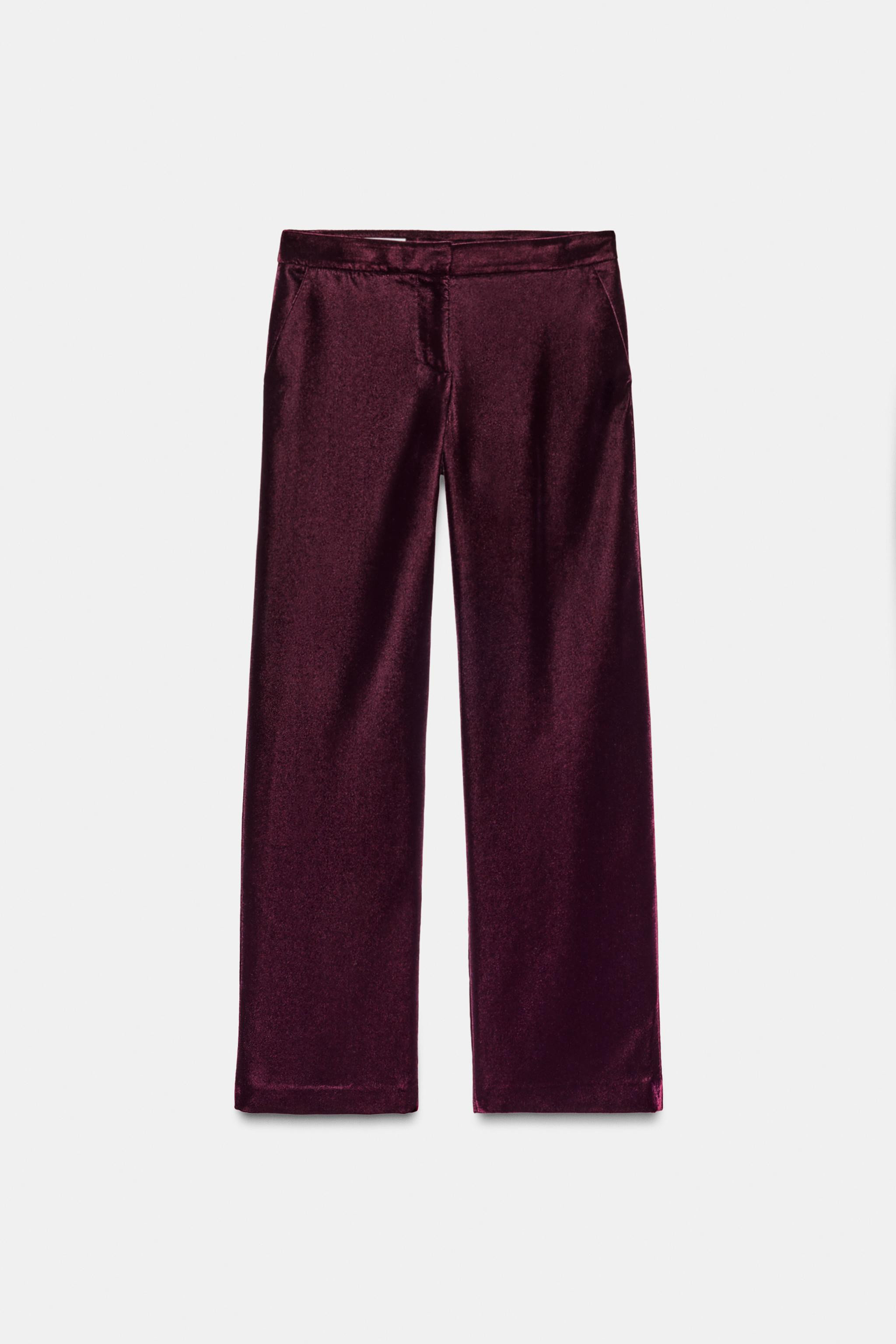 VELVET WIDE LEG PANTS | Zara US