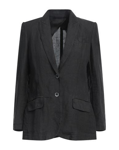 120% Lino Woman Blazer Black Size 14 Linen | YOOX (US)
