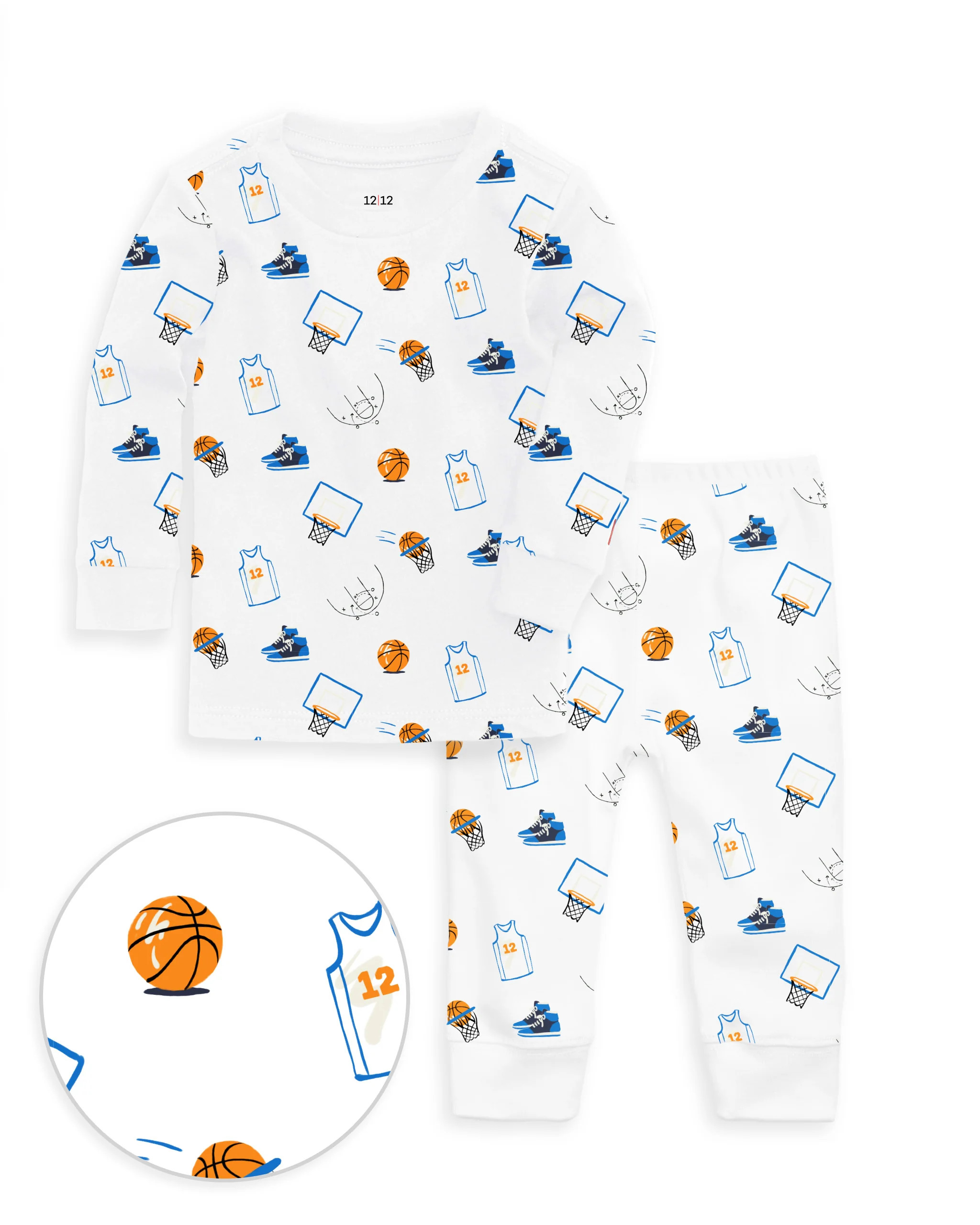 The Organic Long Sleeve Pajama Set [Basketball] | 1212