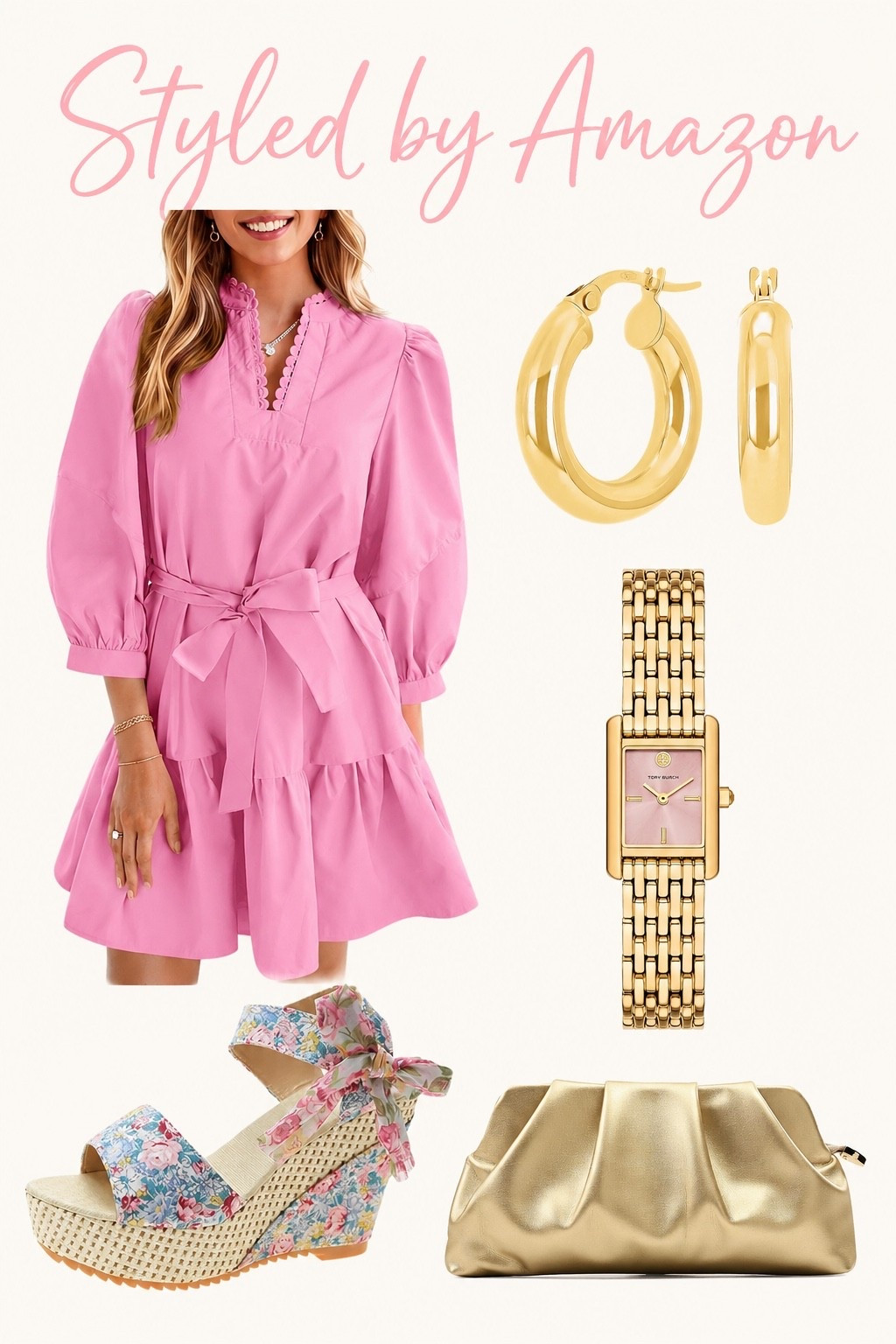 The absolute cutest outfit completely styled by Amazon! I love love love this dress with the matching watch and wedges, immediate buy!

#LTKootd