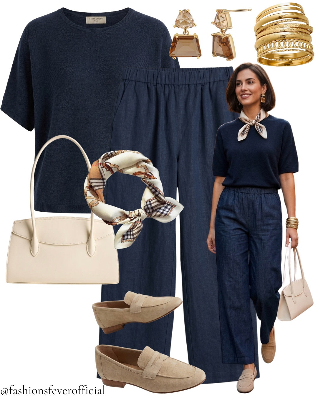 Early Fall Outfit Ideas!

Too warm for a coat, too cool for summer clothes — this outfit solves it.

That awkward early fall stretch where the weather can't decide? Neither should the outfit. A lightweight navy knit top layers perfectly over wide-leg linen trousers, breathable enough for a warm afternoon, polished enough for a cool evening. A silk scarf and stacked gold bangles turn a simple two-piece into something that reads intentional, not thrown together. Finish with camel suede loafers for the easiest transitional look of the season.

#earlyfalloutfit #transitionalstyle #falloutfitideas #quietluxury #elevatedcasual #tonalstyling #fallcapsulewardrobe #minimaliststyle #wideleg pants #falllookbook #cleanaesthetic #neutraloutfit #ootdstyle #fallfashion2026 #styleinspo #ltkfall

#LTKSeasonal #LTKootd