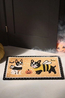Halloween Frenchies Printed Coir Doormat | Anthropologie (US)