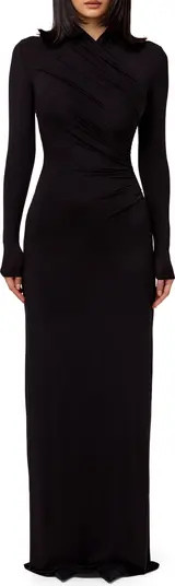 Naked Wardrobe Overlap Neck Long Sleeve Maxi Dress | Nordstrom | Nordstrom