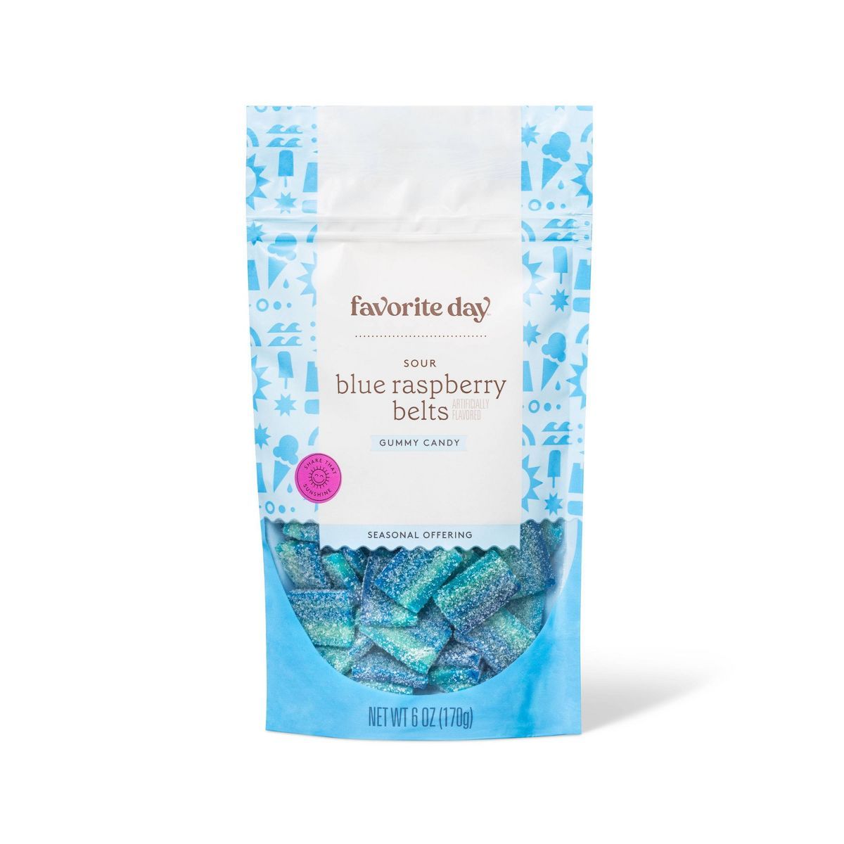 Sour Blue Raspberry Belts Gummy Candy Bag - 6oz - Favorite Day™ | Target