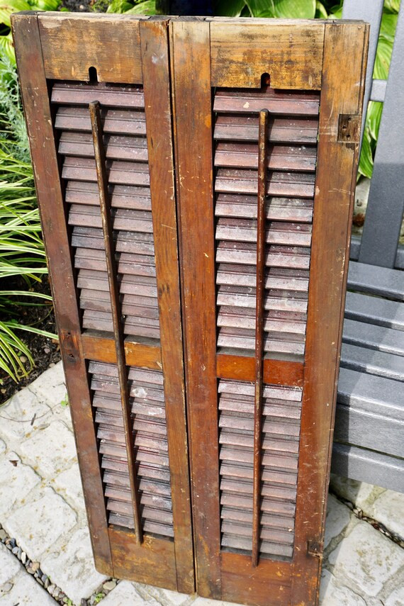 2 Vintage Louvered Shutters for Display Shutter Decor 2 | Etsy | Etsy (US)