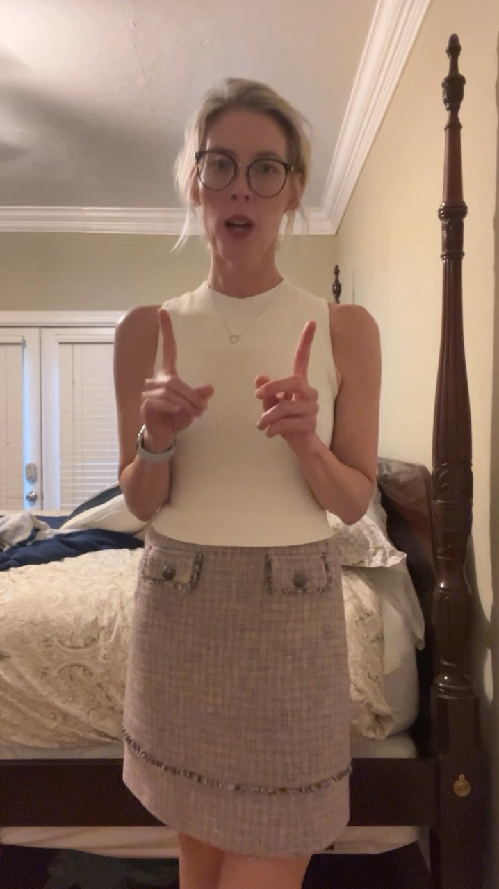 Women Over 40 work attire. How to dress for the office in 2024. Women work outfit. Tweed dress for business professional outfit. Ted Baker dress. Rent the Runway Subscription style. 

Ted Baker size two dress. Tweed and knit. Linked exact style to rent and buy. 

Jewelry from Target exact styles linked. Affordable sensitive skin options. 

Shoes for tall women. Shoes for size 11 and up. Brand Journey from Nordstrom Rack. Exact style linked and goes up to size 12 in women’s shoe. Also available in black  

#LTKOver40 #LTKVideo #LTKShoeCrush