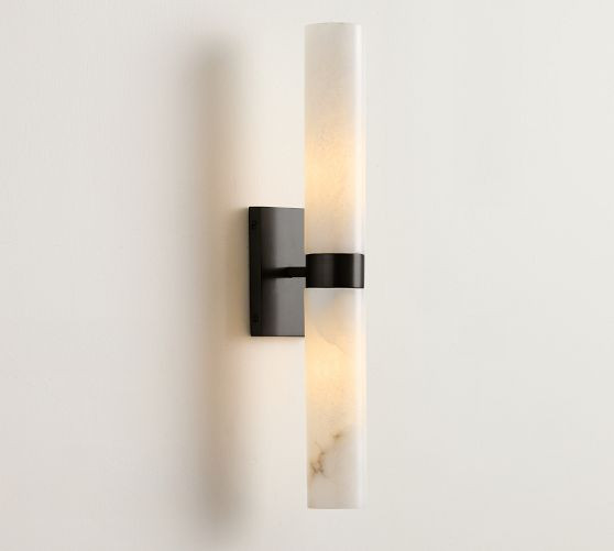 Frances Alabaster Double Tube Sconce (22") | Pottery Barn (US)