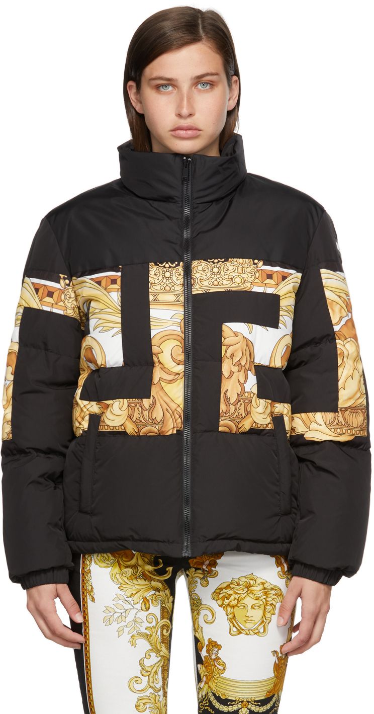 Black Down Baroque Trim Jacket | SSENSE