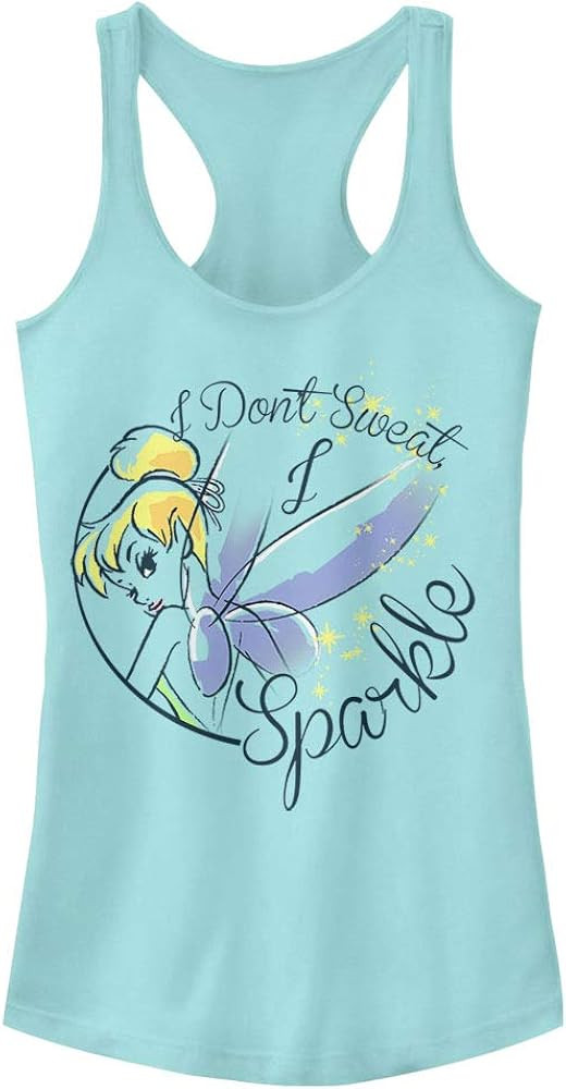 Disney Women's Tinker Bell Sparkle Magic Slim Fit, Scoop Hem Racerback Tank | Amazon (US)