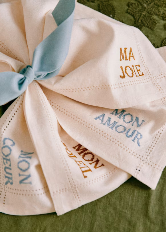 Set of 4 Towels - Embroidered Words | Sezane Paris - US