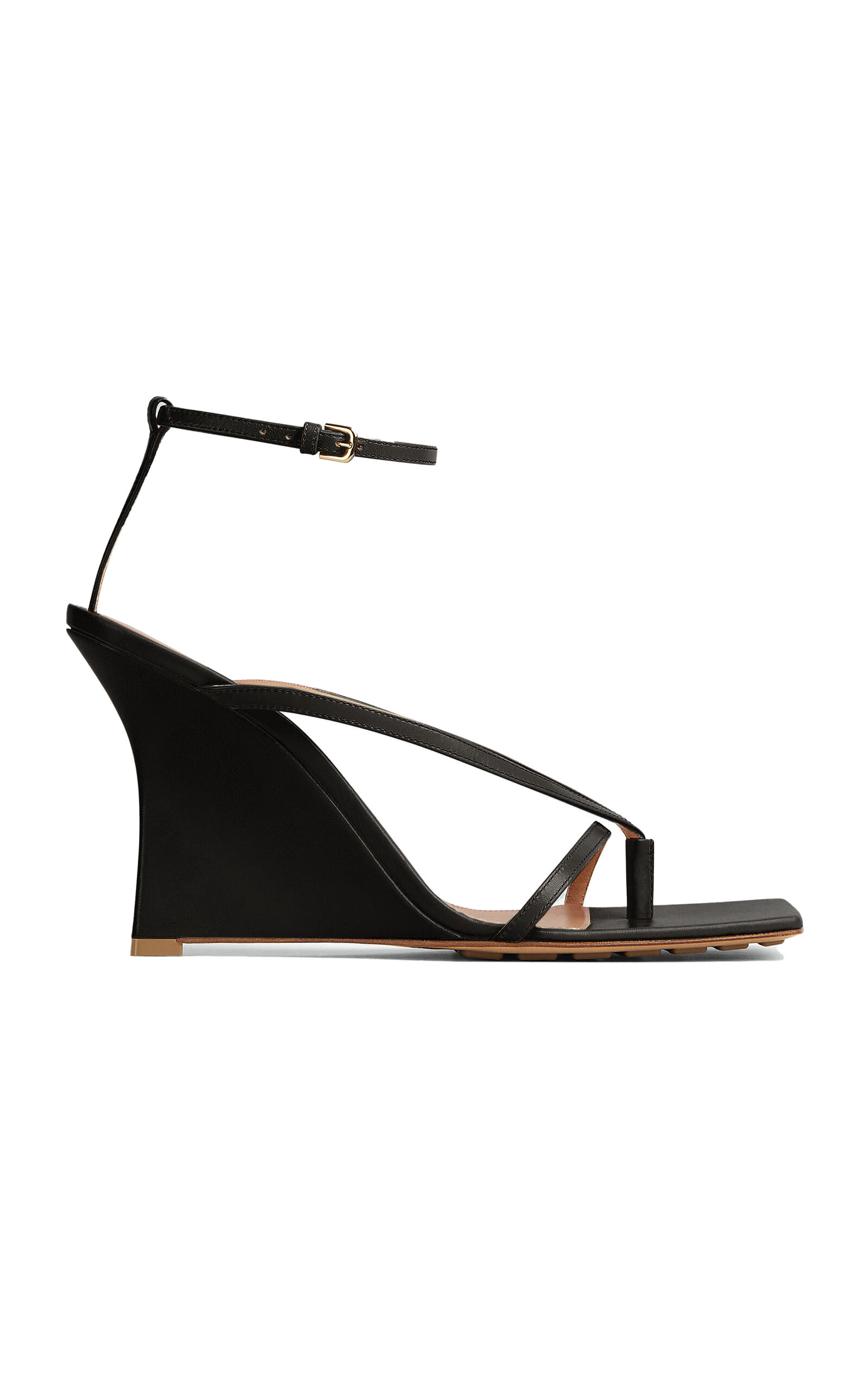 Bottega Veneta - Women's Lounge Leather Wedge Sandals - Black - IT 36 - Moda Operandi | Moda Operandi (Global)