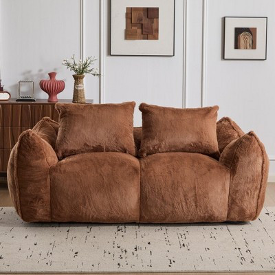 Giant Bean Bag Sofa Chair for Adults, 75 Inch Oversized Fluffy Loveseat with Pillows, Soft Lounge Couch for Living Room Bedroom Reading Nook | Target
