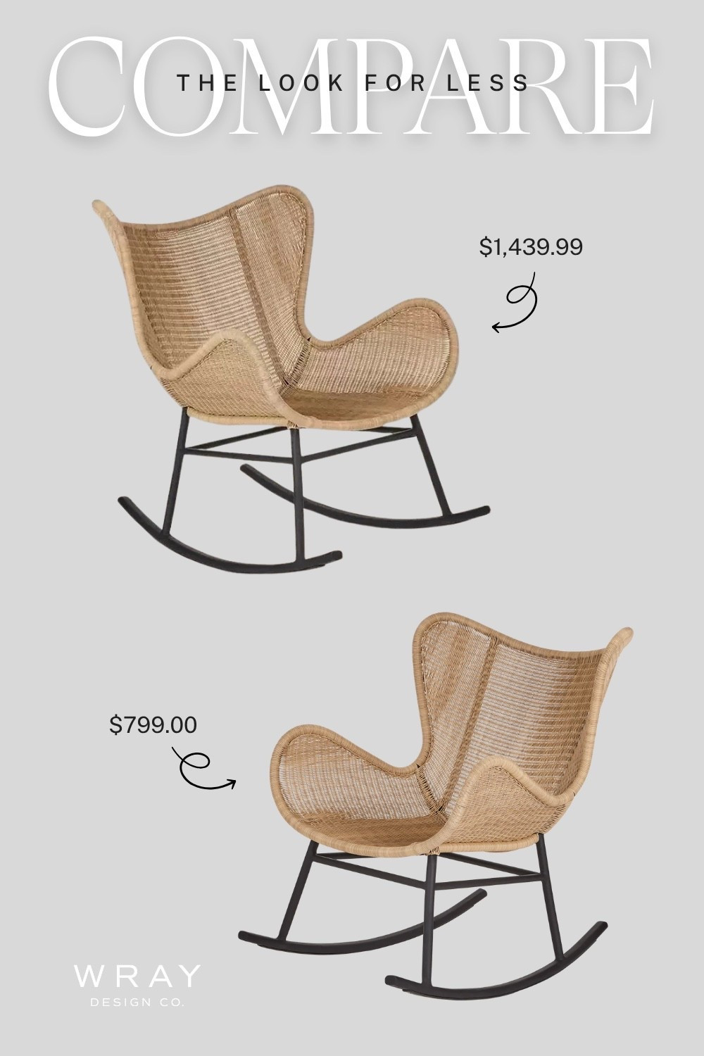 Your weekly look for less is here! Featuring a boho inspired wicker rocking chair. Will you splurge or are you buying the dupe? Let me know in the comments! @Article

#LTKSaleAlert #LTKHome #LTKSeasonal