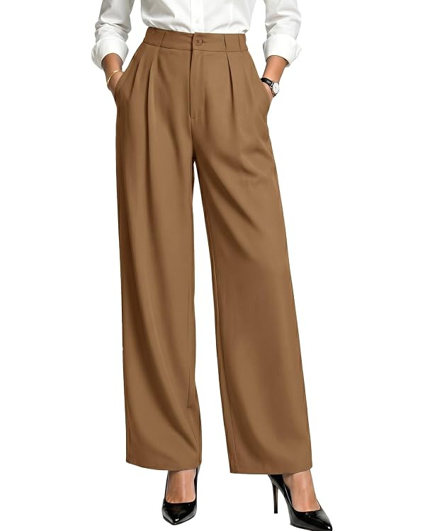 EVALESS Womens Dress Pants High Waisted Business Casual Work Office Trousers | Amazon (US)