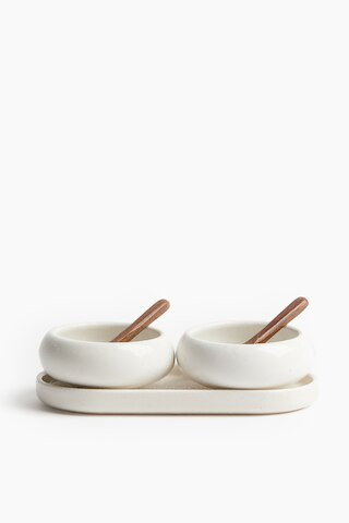 Lot de 2 bols en grès cérame avec cuillères | H&M (FR, IT, ES, PT, BE)