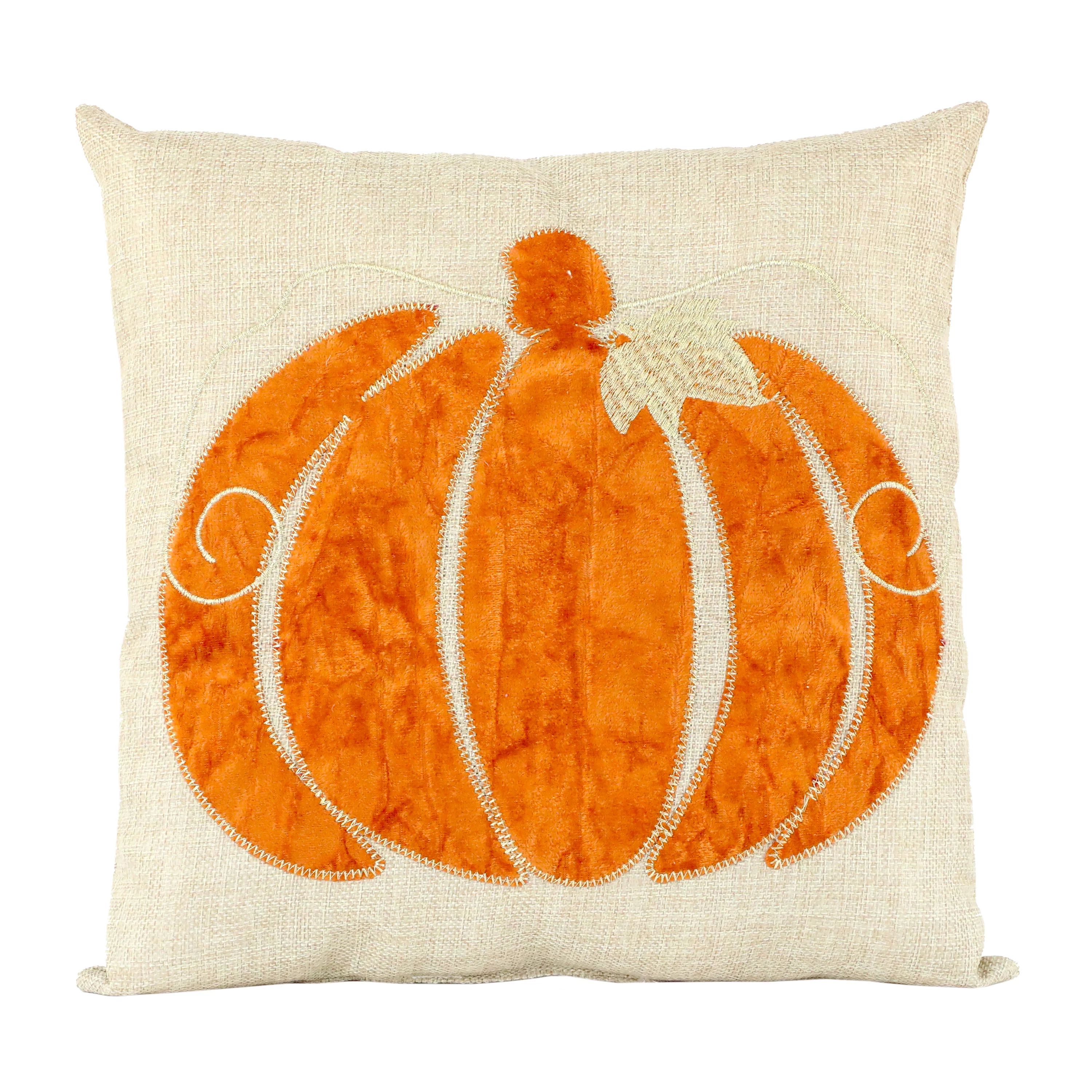 Way to Celebrate Set of 2 Harvest Pumpkin Decorative Pillow - Walmart.com | Walmart (US)