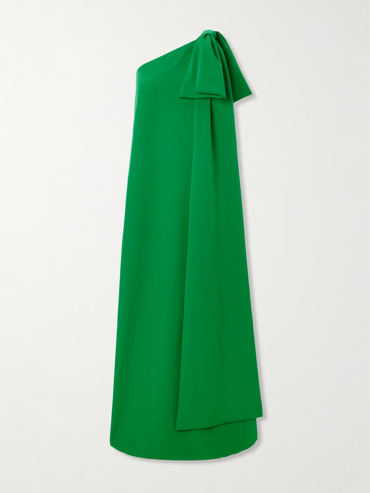 BERNADETTE - Samuel One-shoulder Bow-embellished Crepe Gown - Green | NET-A-PORTER (US)