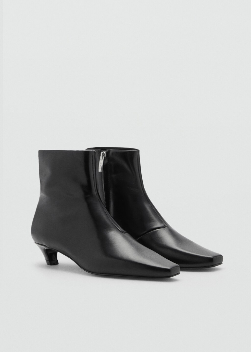 Leather boots with kitten heels  - Women | MANGO United Kingdom | MANGO (UK)