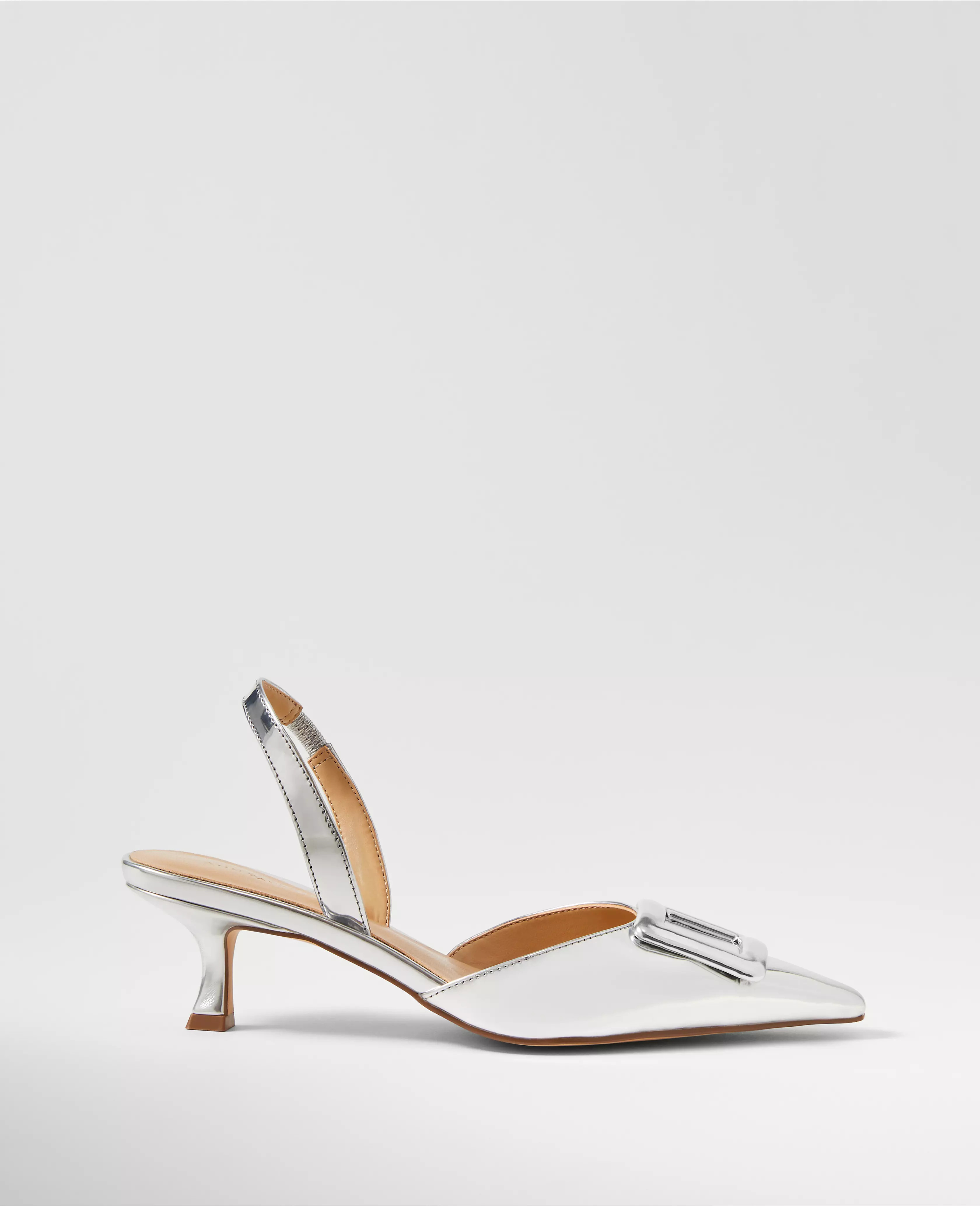 Metallic Pointy Toe Slingback Pumps | Ann Taylor