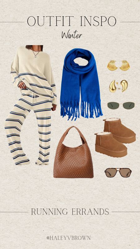Amazon two piece set, Amazon winter set, comfy set, running errands winter outfit, Ugg boots, platform boots, Bottega bag, shoulder bag, rectangle earrings, chunky gold earrings, Bottega earrings, retro sunglasses, blue wool scarf, blue winter outfit, blue scarf outfit, winter outfit, winter outfit inspo, winter lunch date outfit, black chunky sweater, black turtleneck sweater, Pinterest outfit, winter aesthetic outfit 

#LTKSeasonal #LTKshoecrush #LTKstyletip
