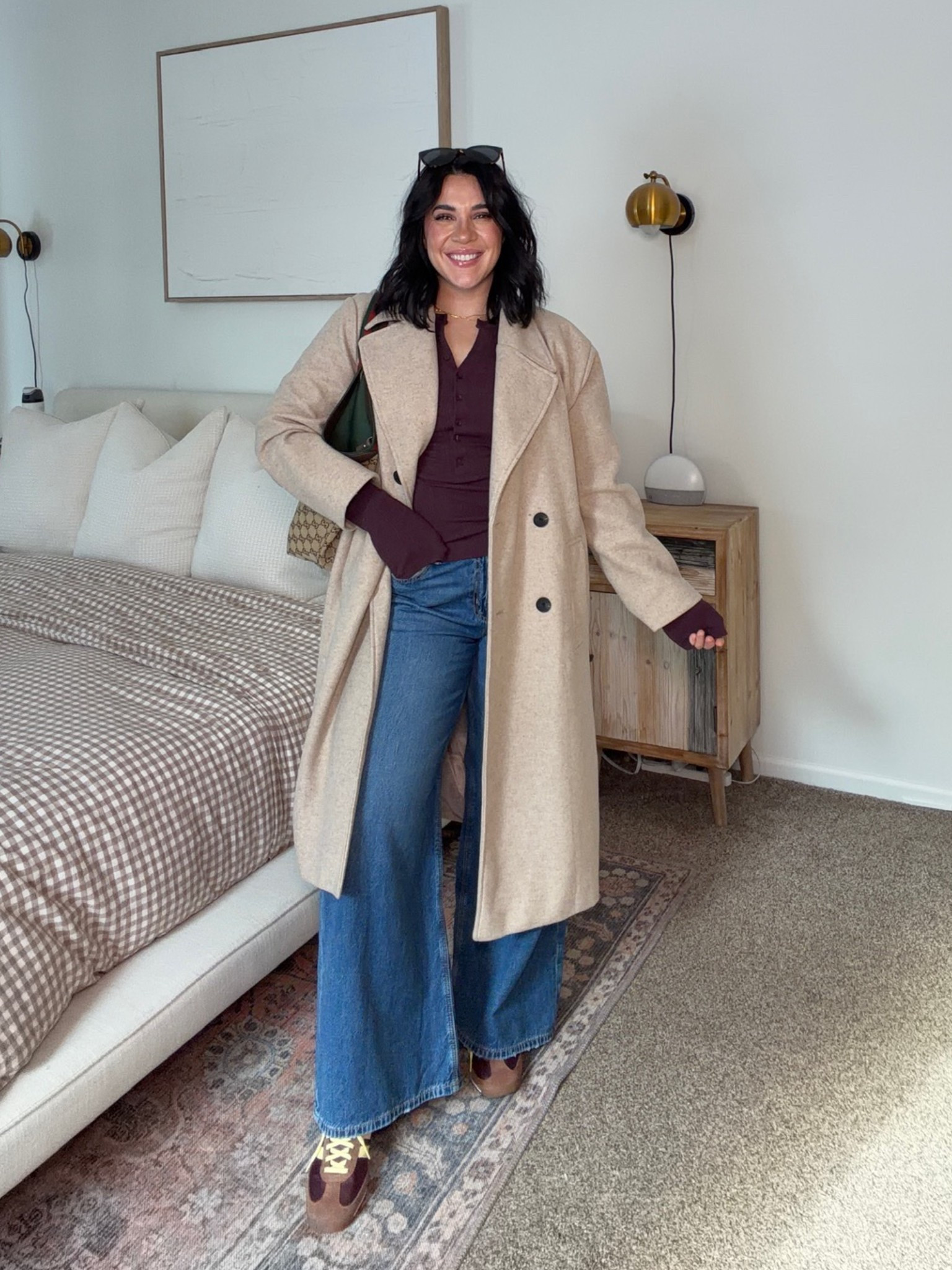 The cutest denim winter outfit! These have some stretch but are rigid enough for smoothing. Very light and comfy. Wide leg jeans. Size L.

#LTKSeasonal #LTKMidsize #LTKootd