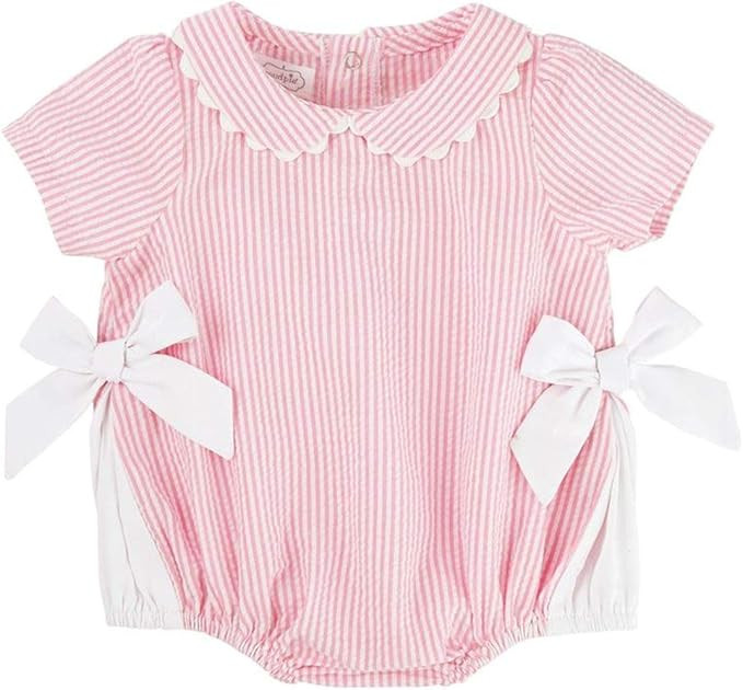 Mud Pie Pink Seersucker Bubble | Amazon (US)