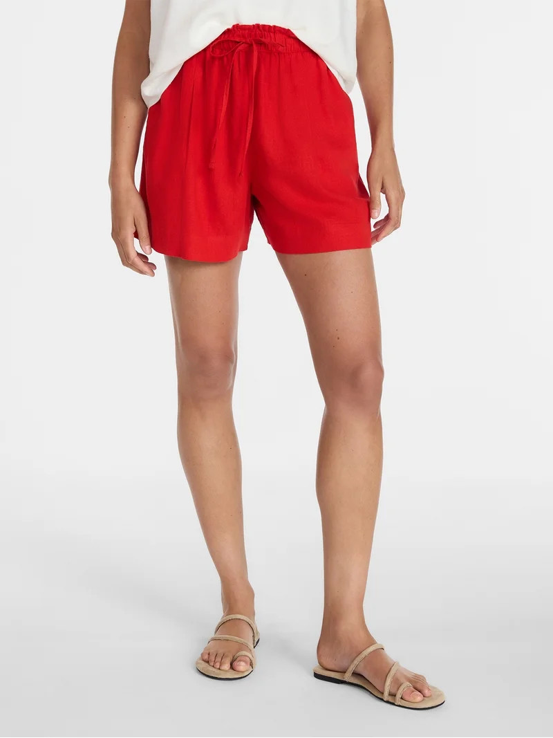 Time and Tru Women's Linen Blend Shorts, Sizes XS-XXXL | Walmart (US)