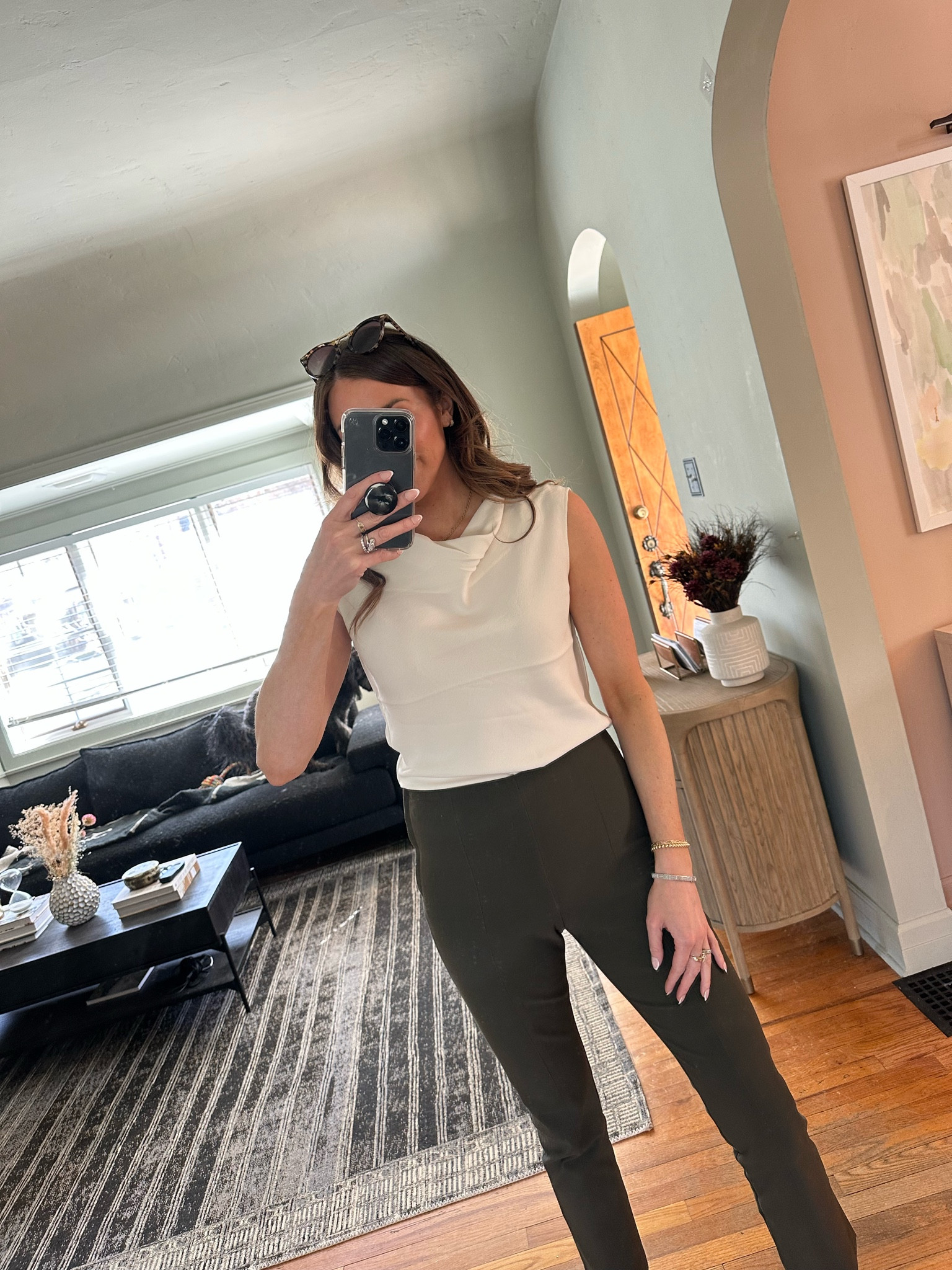 Great top for spring & summer workwear. Comes in multiple colors (wearing a small); sized up one size in pants (wearing an 8). Code CLAIRE20 for discount on both pieces & any other full priced on website :)

#LTKSeasonal #LTKsalealert #LTKworkwear