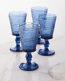 Blue Claro Goblets, Set of 4 | Horchow