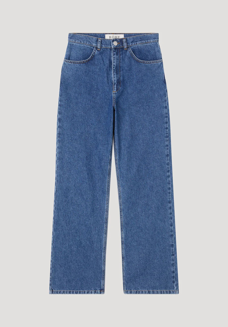 high-waisted straight leg denim | indigo | Rohe