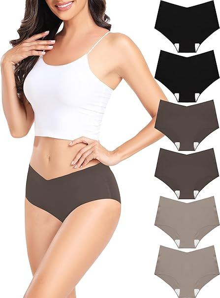 GNEPH Women's Seamless Cheeky Panties No-Show Bikini Underwear for Women Comfortable Seamless Hip... | Amazon (US)