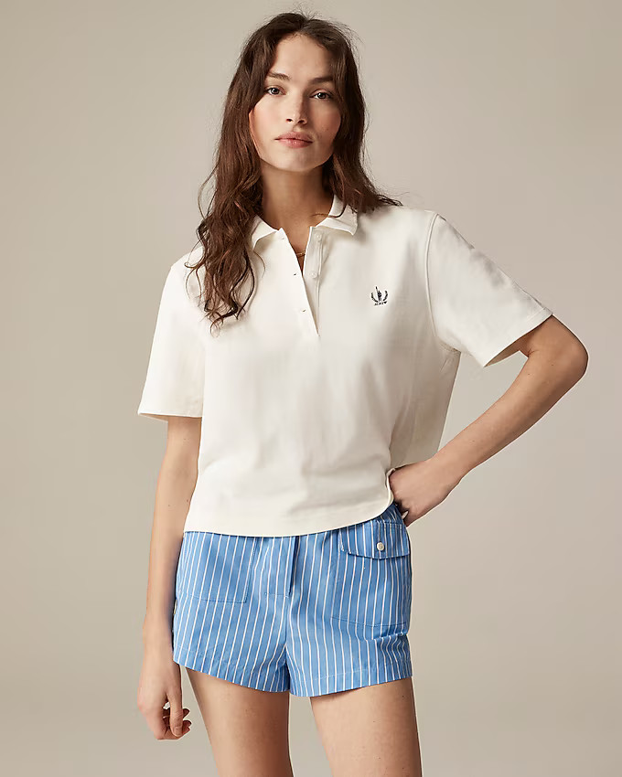 Piqué cropped polo shirt | J. Crew US
