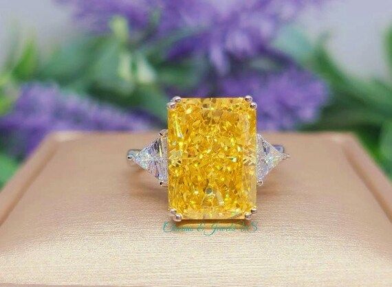1410mm Luxury Yellow Diamond Ring. Yellow Canary Rings. | Etsy | Etsy (US)