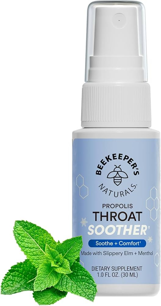 Propolis Throat Soother by Beekeeper's Naturals – Maximum Throat Relief w/ Menthol, Slippery El... | Amazon (US)