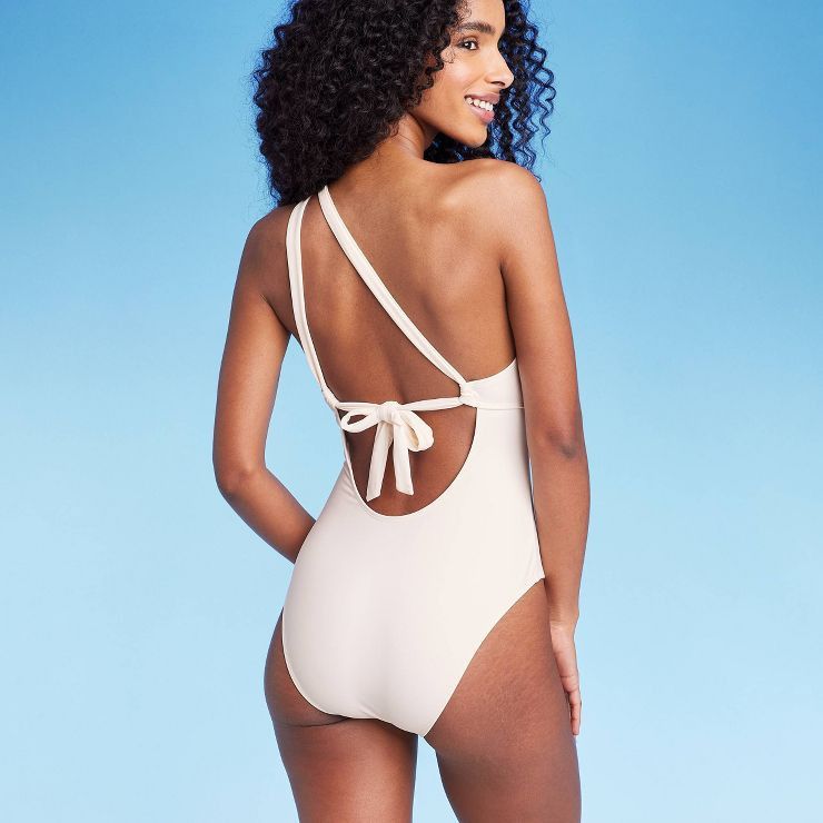 Women's One Shoulder Plunge Cut Out One Piece Swimsuit - Shade & Shore™ | Target