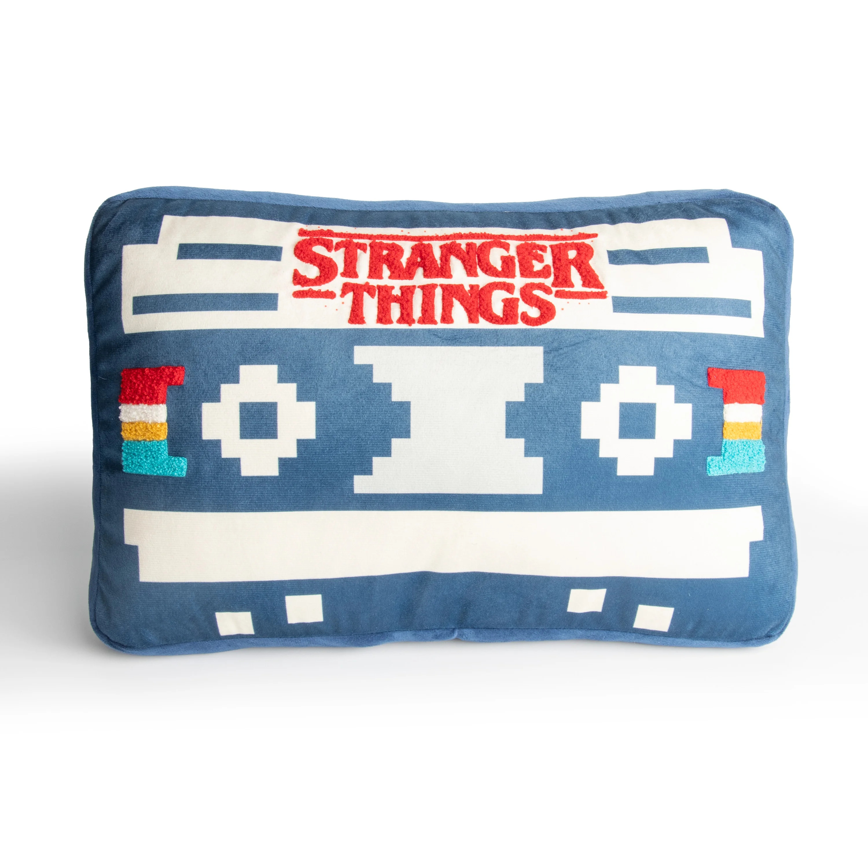 Stranger Things Retro Cassette Tape Decorative Pillow, Polyester Velboa, Navy, Netflix | Walmart (US)