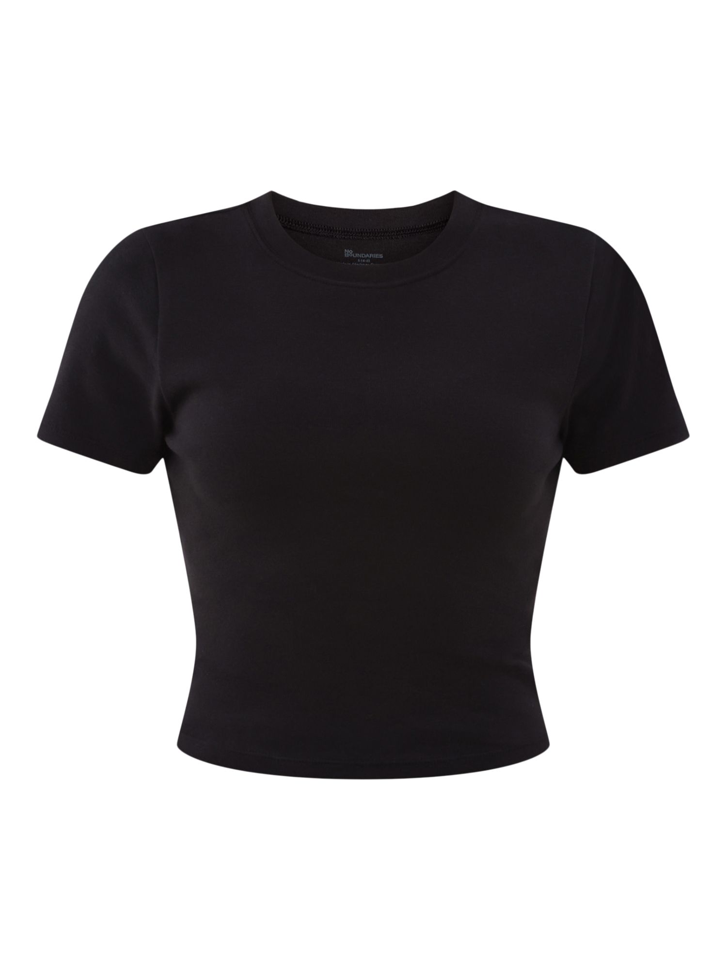 No Boundaries Cropped Cotton Tee with Short Sleeves, Women’s | Walmart (US)