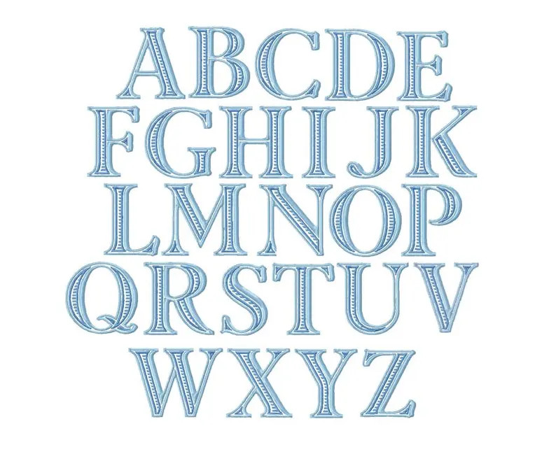 3 Sizes 3.5", 4", 5" 5x7 Ryan Ribbed Satin Package Fishtail Fill Embroidery Machine Font Instant ... | Etsy (US)