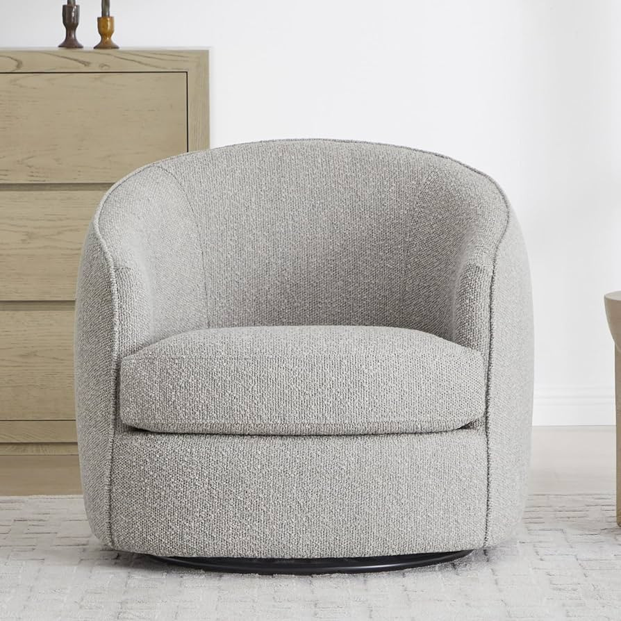 CHITA Swivel Barrel Chair, Modern Comfy Boucle Accent Chair for Living Room, Light Grey | Amazon (US)
