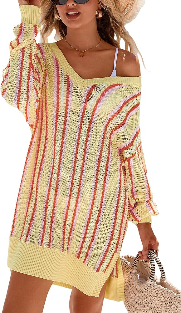 Bold Stripes: Refined knit texture blends classic vertical stripes with eye-catching color contra... | Amazon (US)