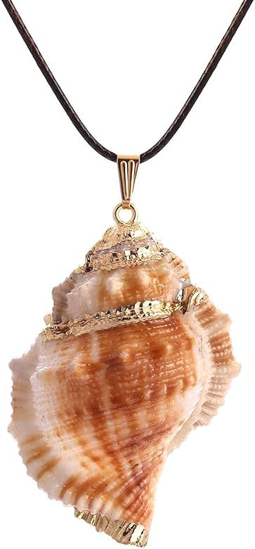 FM FM42 Multi Styles Natural Seashell Shell Scallop Conch Pendant Necklace | Amazon (US)