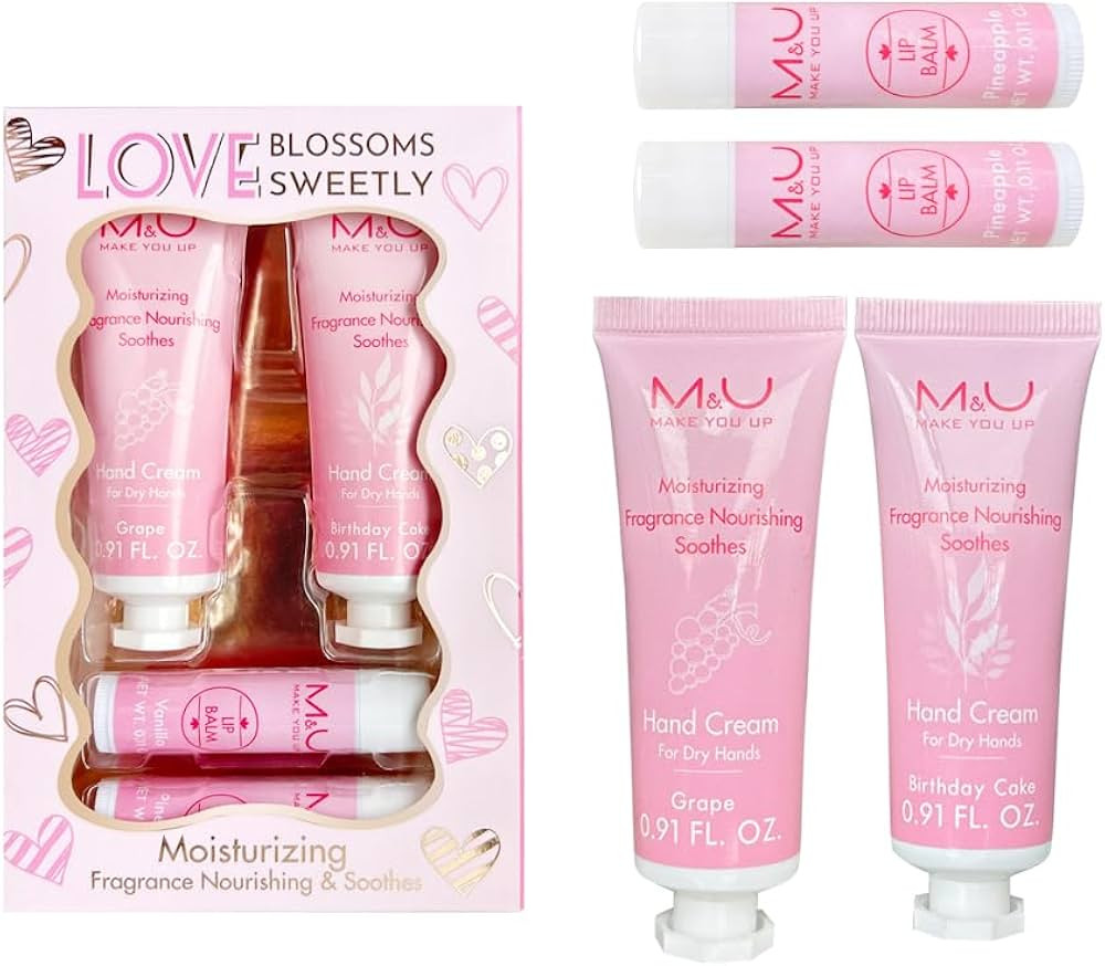 4 Piece Lip & Hand Luxury Set | 2 Moisturizing Balms + 2 Hydrating Creams, Vegan Skincare Essenti... | Amazon (US)