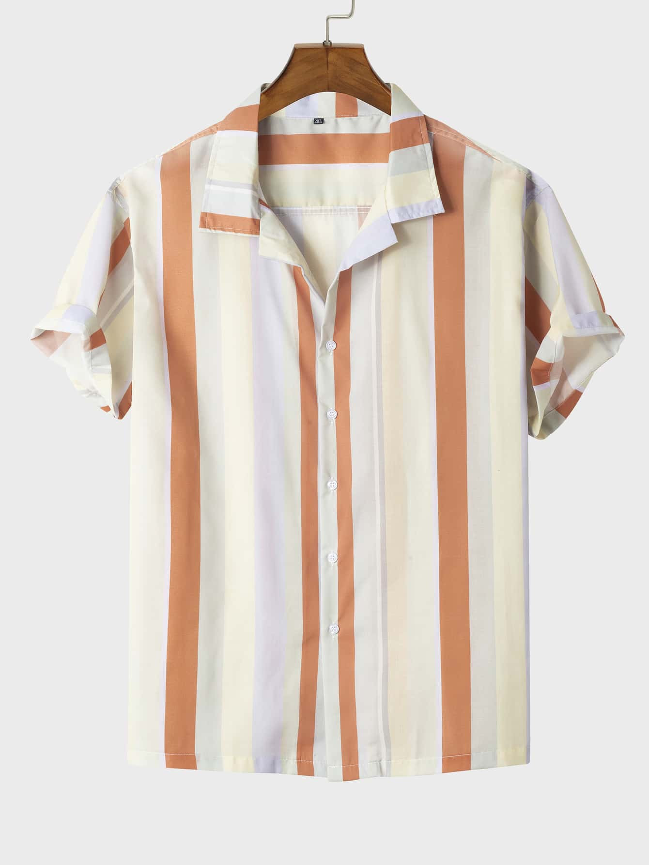 Extended Sizes Men Striped Print Button Up Shirt | SHEIN