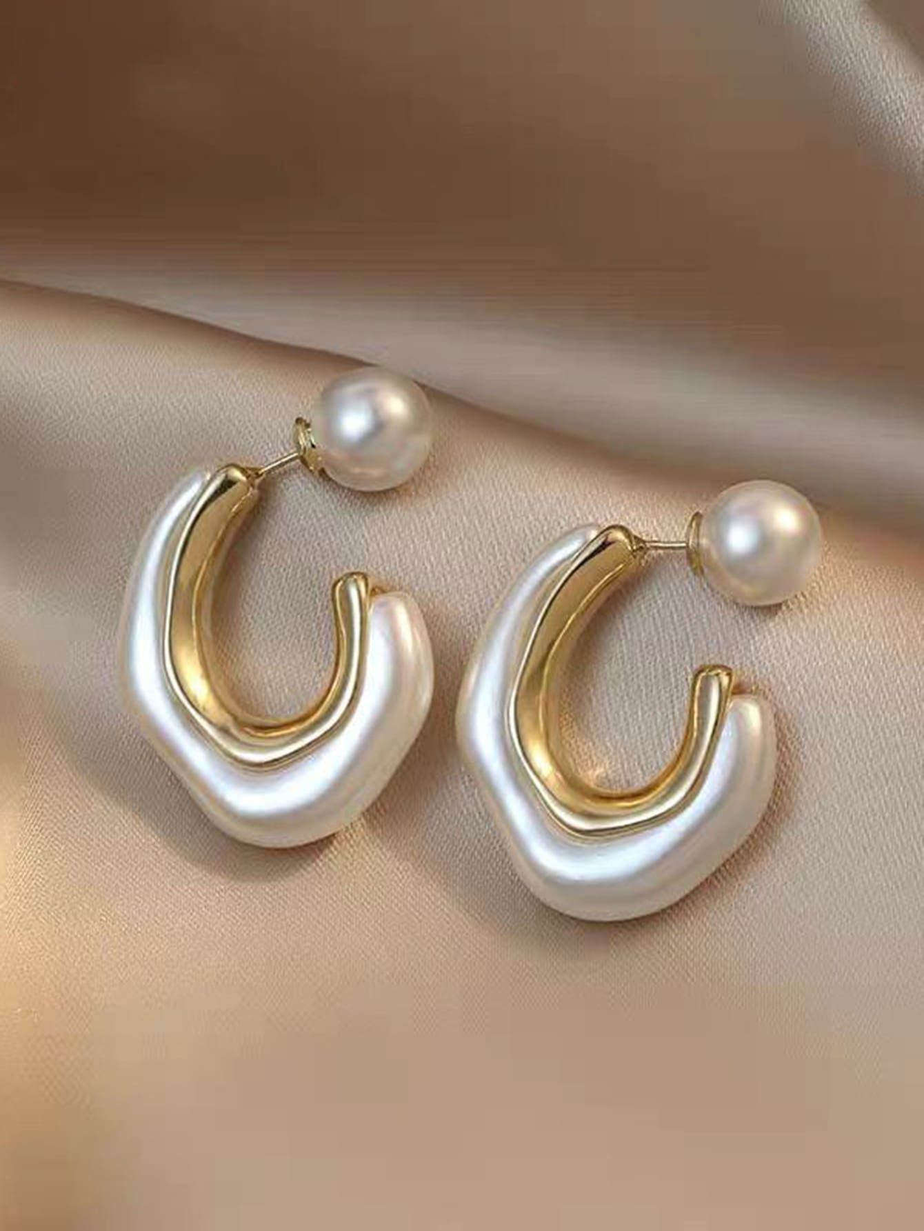 Faux Pearl Decor Earring Jackets | SHEIN