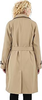 Orolay Women's Casual Notched Lapel Trench Coat Mid-Length Slim Fit Overcoat with Belt | Amazon (US)