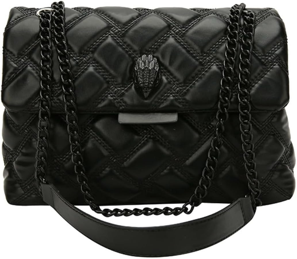 Quilted Crossbody Bags for Women PU Leather Shoulder Bag with Chain Strap Trendy Puffer Clutch Pu... | Amazon (US)